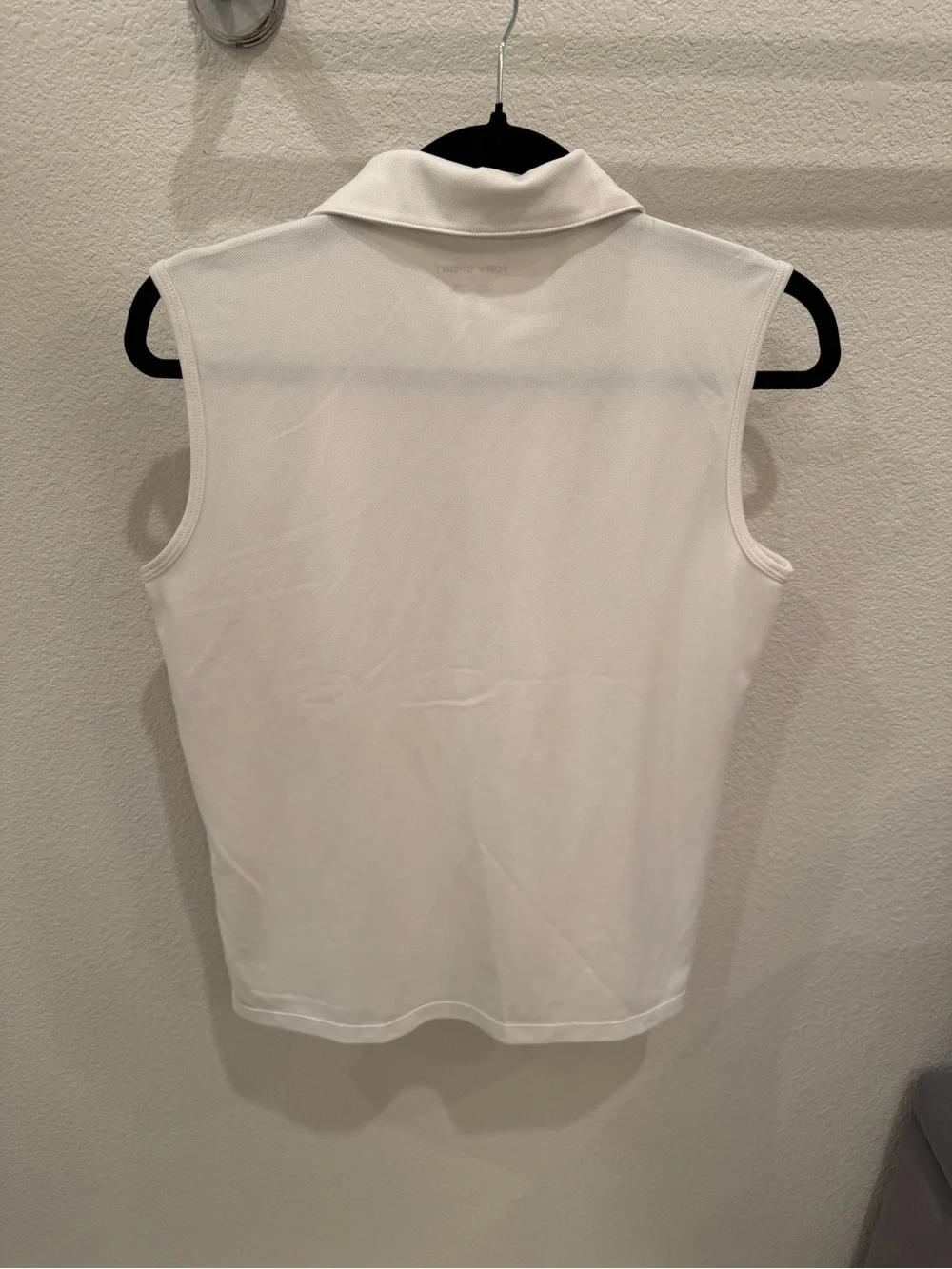 TORY BURCH Piqué sleeveless polo